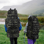 70L/100L Camping Hiking Backpack with Rain Cover, Expandable Large Military Tactical Backpack, Waterproof Molle Racksack Travel Backpacking Daypack for Climbing Trekking (Black CP)