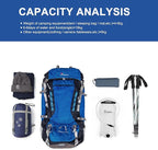 MOUNTAINTOP 80L Internal Frame Backpack for Man & Women Backpacking Hiking Backpack with Rain Cover
