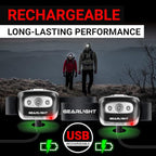 GearLight USB Rechargeable Headlamp Flashlight - S500 Running, Camping, and Outdoor LED Headlight Camping Headlamps - Head Lamp Light for Adults, Kids, Emergency Gear - Black - 2 Pack, Rechargeable