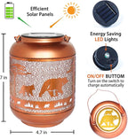 Bear Solar Lanterns Outdoor Waterproof,Hanging Solar Lights Bear Gifts for Women Men Metal LED Decorative Light for Yard,Patio,Lawn,Tabletop,Pathway,Landscape,Garden Decor