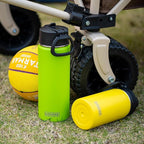 koodee Insulated Water Bottle, 18 oz Stainless Steel Double Wall Vacuum Wide Mouth Sport Water Bottle with Leakproof Spout Lid (Yellow)