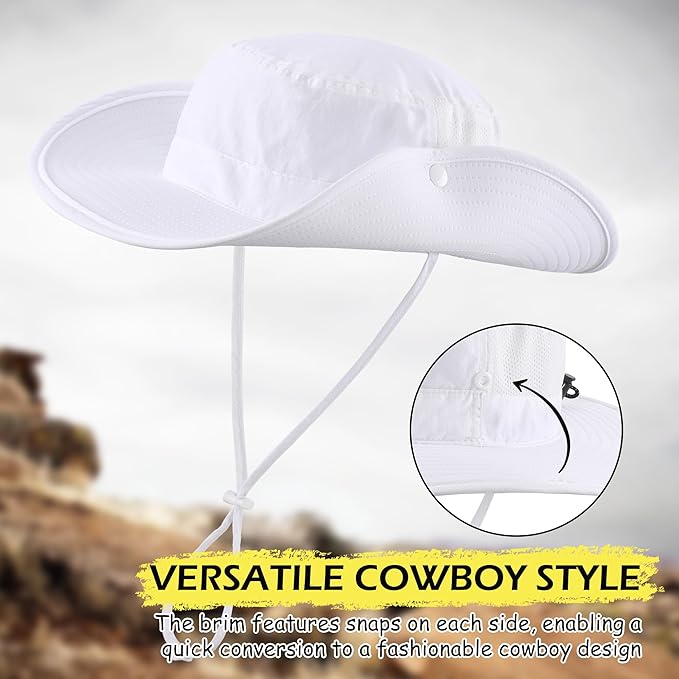 Connectyle Men's Sun Hat UPF 50+ Wide Brim Bucket Hats for Fishing Hiking Gardening Adjustable Boonie Hat Outdoor Safari Hats