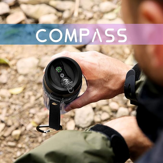 SurviMate Purified Water Bottle for Camping, Hiking, Backpacking and Travel, BPA Free with 5-Stage Intergrated Filter Straw