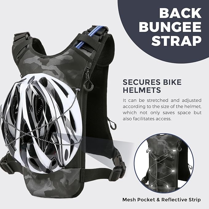 USA Original Patent Running Hydration Vest Backpack, Lightweight Chest Pack with 2.0L Water Bladder Bag Daypack for Hiking Running Cycling Race Marathon for Women Men