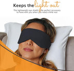 Happyluxe Escape Sleep Mask - Buttery Soft Airplane Eye Mask for Sleeping or Napping in Bed. Machine Washable. - Jet Black, Made in USA
