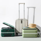 Hanke 16 Inch Underseat Carry On Suitcases with Wheels,Lightweight Hard Shell Carry on Luggage for Weekender,Top Opening Small Suitcase,Travel Luggage for Womem Men,Dark Green.