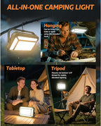 Portable LED Camping Lantern, IP67 Waterproof Dimmable Camping Light, 3 Colors, SOS, 1/4 Thread, 10000mAh USB-C Up to 150h Camping Essentials for Power Outages/Hurricane/Hiking/Tent/Outdoor