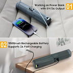 Telescopic Camping Lights, Rechargeable 10500mAh Camping Lantern with Storage Bag, Waterproof LED Camp Lamp with Magnetic, Portable Outdoor Tent Light for Hiking,Emergency,Fishing (Gray)