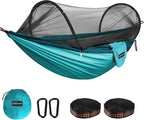 Chihee Ultra-Light Travel Camping Hammock Pop-up Net Hammock 660lbs Load Capacity,Breathable,Quick-Drying Parachute Nylon 2 Premium Carabiners,2 Tree Slings Included for Outdoor Backpacking Hiking