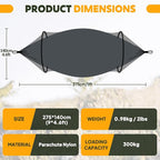 Chihee Ultra-Light Travel Camping Hammock Pop-up Net Hammock 660lbs Load Capacity,Breathable,Quick-Drying Parachute Nylon 2 Premium Carabiners,2 Tree Slings Included for Outdoor Backpacking Hiking