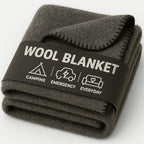 Wool Camping Blanket – 70% Wool Heavy-Duty Military Style Throw, Warm & Washable, Fire Retardant Cover for Emergency, Survival & Outdoor Use – Perfect for Camping, Car, Home & Hiking, Grey 62x84