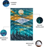 Camping Blanket,Lightweight Puffy Printed Camping Blanket Packable Outdoor Blanket for Camping,Traveling, Stadium, Hiking, Picnics