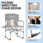 KingCamp XXL Oversized Directors Chair with Side Table, Heavy Duty Camping Chairs 600lbs with Cooler Bag, Portable Folding Camp Chair with Wide Seat for Camping Hiking Fishing Lawn Outdoor and Sports
