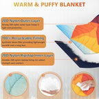 Camping Blanket, Packable Down Alternative Puffy Outdoor Blankets Lightweight Water-Resistant Compact Outdoor Blanket for Airplane Travel Picnic Stadium Hiking Party Cold Weather 55"x78.8"