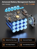 MARBERO 148Wh Portable Power Station Camping Portable Power Bank with AC Outlet 200W Camping Generator 40000mAh Battery Pack Solar Power Station for Outdoor Camping Home Office Emergency