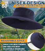 Home Prefer UPF50+ Mens Sun Hat Wide Brim Fishing Hat Foldable Large Brim UV Protection Sun Hat for Men Women Beach Gardening