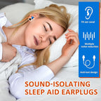 Xuhal 200 Pairs Corded Ear Plugs Silicone Earplugs with Cord Individually Wrapped Reusable Earplugs Sleep Noise Cancelling Hearing Protection for Snoring Shooting Studying Construction (Blue)