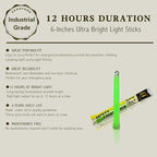 Industrial Grade Glow Sticks(12-90PCS) 6 inches Ultra Bright Emergency Light Sticks for Camping Accessories Hurricane Supplies,Earthquake, Survival Kit More Lasts Over 12 Hours……