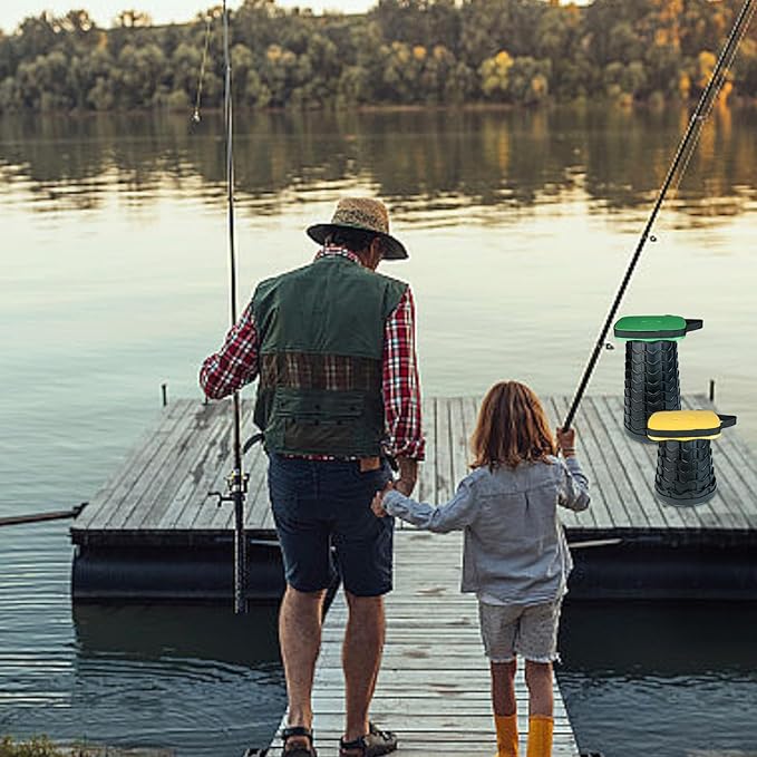 Collapsible Folding Stool Upgrade Heavy Duty 550lbs Load Capacity Foldable Portable Camping Stools Sturdy Retractable Telescoping Stool (Green)