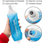 WILDREEDS 250ml Soft Flask, TPU Collapsible Soft Water Bottle for Hydration Pack, Running Vest, Folding Water Bottle for Hiking Cycling Climbing-1Pcs, Blue