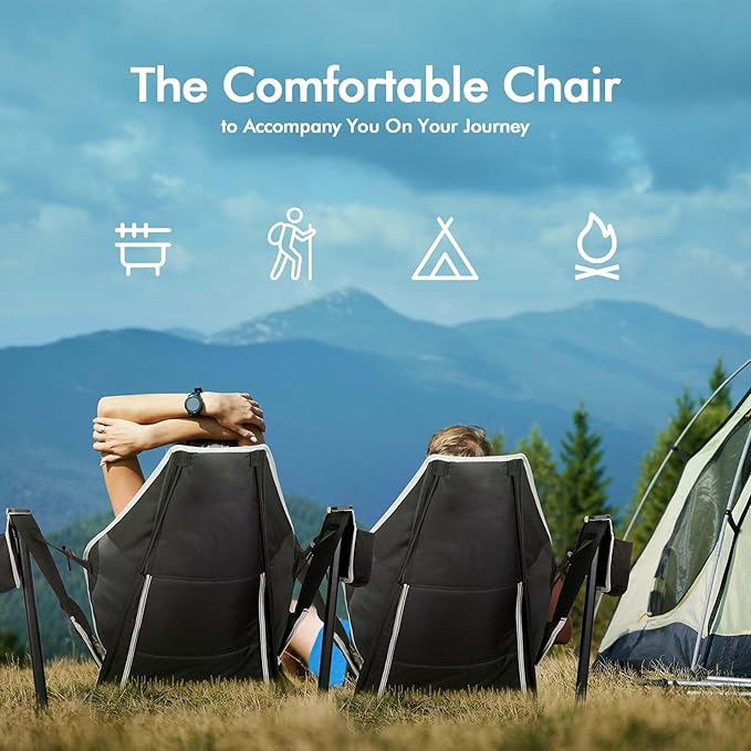 AKSOUL Hammock Camping Chair Swinging: Foldable & Portable Swing Chairs with Storage Bag - 265lbs Adult Weight Capacity - Folding Rocking for Lawn Camp Stargazer Outdoor