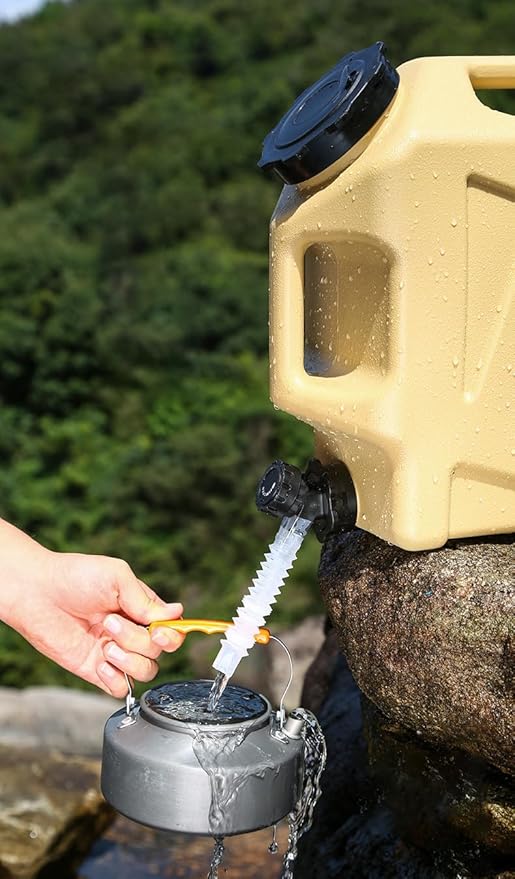 3.2 Gallon Water Jug with Spigot, BPA Free Leak-Proof Camping Water Container, Portable Emergency Water Storage for Outdoor Hiking, Home Use, Camping Essentials