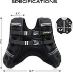 Weighted Vest Women with Pocket, 5 10 15 20 25 30 lbs Weighted Vest for Men, Weight Vest with Reflective Strips Adjustable Buckle Straps for Walking Running Strength Training Cardio Workout