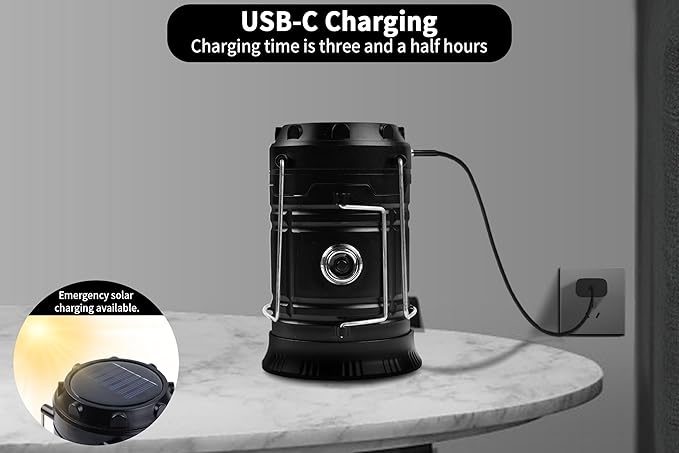 KunHe 12-Pack 1800mAh Collapsible Portable LED Camping Lantern Lightweight Waterproof USB Rechargeable LED Flashlight Kits for Indoor Outdoor Home Emergency Light Power Hiking