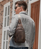 CLUCI Crossbody Bags for Women Men,Leather Sling Bag Cross Body Backpack for Woman Gifts for Women Birthday Unique