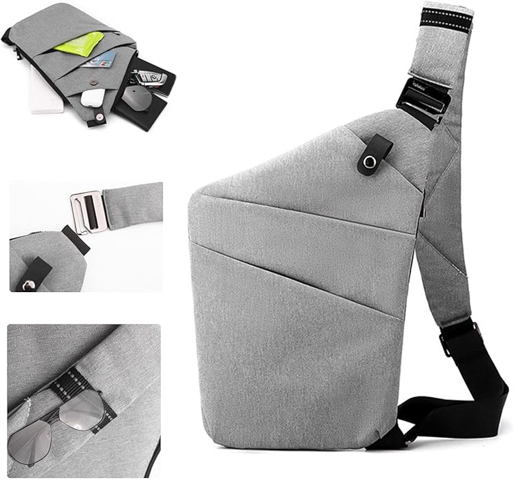 Crossbody Travel Bags for Women, New Theft Proof Safe Slim Sling Travel Purses, Personal Flex Shoulder Bag for Men Women