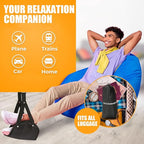 2 Pack Airplane Foot Hammock Travel Footrest - Long Flight Must Haves - Foot Rest for Air Travel,Essentials for Travel & Home (Blue)