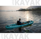 10.2'x35''x8'' Inflatable Kayak with Detachable Seat, SUP-Kayak Set Includes Hand Pump/Aluminum Oar/Backpack, Inflatable Boat for Adults/Kids | for Fishing, Touring-Green