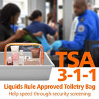 PACKISM Clear Makeup Bag with Zipper, 3 Pack Beauty Clear Cosmetic Bag TSA Approved Toiletry Bag, Travel Toiletry Bag, Quart Size Bag Carry on Airport Airline Compliant Bag, Orange