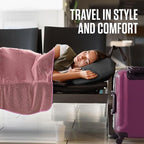 VENTURE 4TH Travel Blanket Pillow – Premium Ultra-Soft & Warm 2-in-1 Blanket or Pillow for Airplane, Car & Bus – Compact, Lightweight & Portable – Lint-Free, No Shedding, No Pilling - Pink