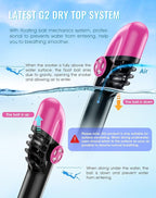 Greatever G2 Snorkeling Gear for Adults 2PCS, Full Face Snorkel Mask with Dry Top Snorkel,Anti-Leak & Anti-Fog Snorkel Mask Adult,Foldable Snorkeling Mask with Camera Mount mesh Bag