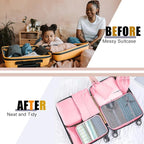 8 Set Packing Cubes for Suitcase, Packing Cubes for Carry on Suitcases, Luggage Organizer for Travel Essentials, Large Mesh Luggage Bag for Suitcases