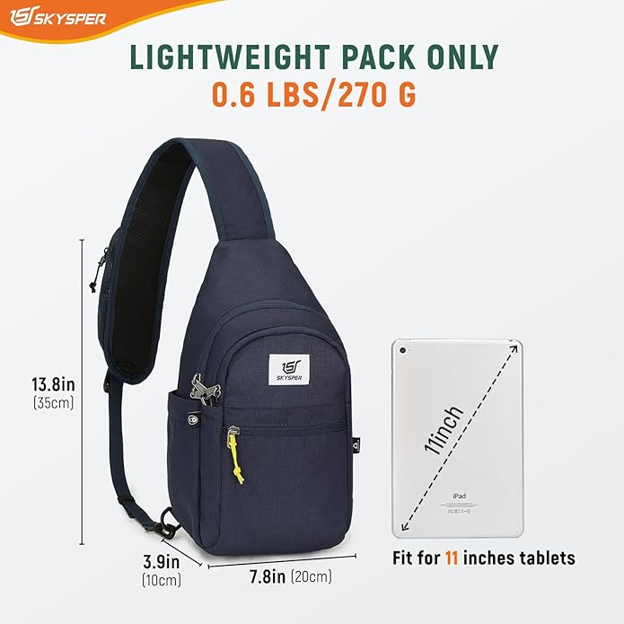 SKYSPER Sling Bag RFID Anti-Theft Crossbody Bag Recycled Travel Cross Body Bag Shoulder Sling Daypack