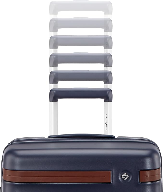 Virtuosa Hardside 21 Inch Carry On Luggage - Airline Approved with 360° Spinner Wheels, RightHeight™ Adjustable Handle - Zippered WetPak™ - TSA Lock - Expandable Light Polycarbonate Shell - Navy