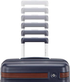 Virtuosa Hardside 21 Inch Carry On Luggage - Airline Approved with 360° Spinner Wheels, RightHeight™ Adjustable Handle - Zippered WetPak™ - TSA Lock - Expandable Light Polycarbonate Shell - Navy