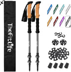 TheFitLife Trekking Poles - Lightweight 7075 Aluminum Hiking Sticks with Cork Grips, Adjustable Telescopic Design, Metal Flip Lock for Men & Women - Perfect for Hiking, Walking, Camping & Backpacking