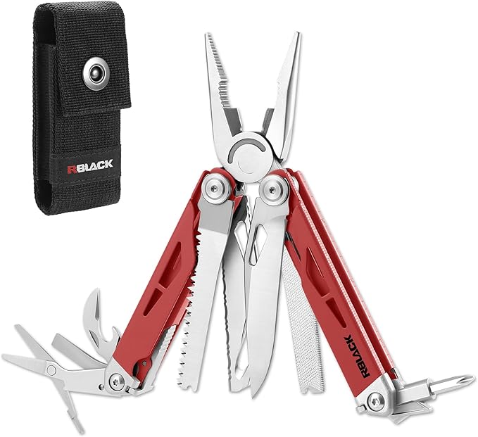 Multitool, 21-in-1 Multi Tool Pliers with Safety Locking and Spring-Action Scissors, Heavy-duty Stainless Steel Multi-tool Set with Nylon Sheath for Work, Home, Garden, DIY & Auto