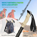 Lightweight Aircraft-Grade Aluminum Trekking Poles - 2 Sticks with Quick Lock System and Extended Down Grip Plus 12pc-Accessory Kit, Telescopic, Ultralight for Hiking, Camping, Walking, Trekking