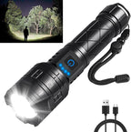Rechargeable Flashlights High Lumens, Powerful Tactical Flashlights, 5 Modes LED Flashlight Adjustable, Brightest Flashlight Waterproof, Handheld Flash Light for Emergencies, Home, Camping, Hiking