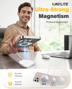 25W Magnetic Wireless Charger for iPhone 17/16, Qi2 Fast Charging Pad for iPhone 17/16/15/14/13/12 Series for AirPods, Strong Magnet, Ultra-Thin & Portable Charger Mat for Desk & Bedside, 2Pack White