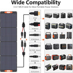 N-Type 16BB 220W Portable Solar Panel for EF/Jackery/Bluetti/Anker Power Station, IP68 Waterproof Foldable Solar Panel ETFE 25% High Efficiency for Outdoor Camping RV Trip