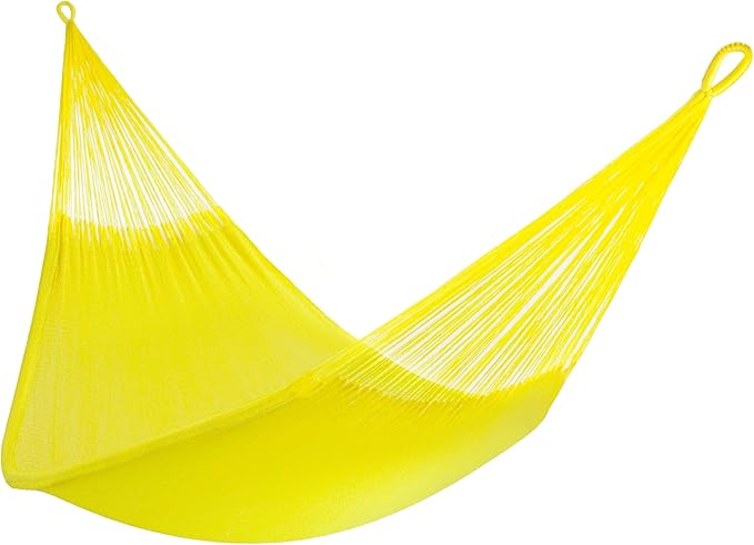 Handwoven Hammock by Yellow Leaf Hammocks - Family Size, Fits 2+ PPL, 550lb max - Weathersafe, Super Strong, Easy to Hang, Ultra Soft, Artisan Made - Color: Yellow