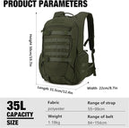 Mardingtop 35L Tactical Backpacks Molle Hiking daypacks for Camping Hiking Military Traveling Motorcycle