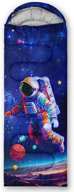 Axolotl Gamepad Sleeping Bag,3 Season Warm and Cool Weather Game Console Sleeping Bag for Boys Teens,Waterproof Lightweight Geometry Hexagonal Sleeping Bag for Traveling,Outdoors Camping,Blue,Black