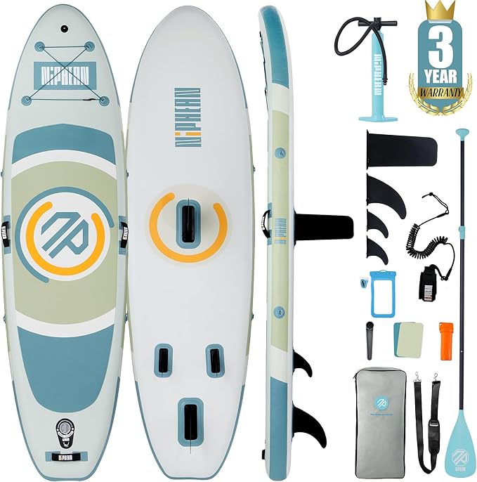 Niphean（Ultra-Light）Inflatable Paddle Board with (Beginner Friendly) StabilTrac Fin and Durable SUP Accessories, 10' Stand Up Paddle Boards for Adults & Youth, Versatile Yoga Paddle Board, Gift Ideas