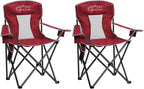 2PCS Mesh Folding Camping Chairs, Oversized Portable Outdoor Chairs, Weight Capacity 325 lbs with Cup Holder, Storage Pocket, Carry Bag Red
